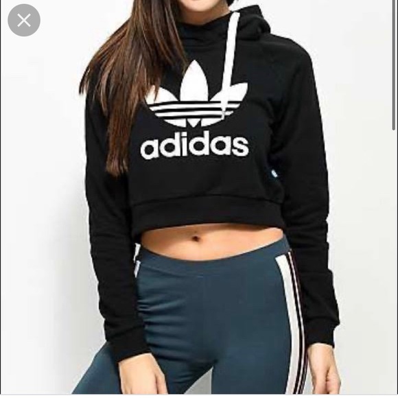 Adidas originals cropped hoodie in size small - Picture 1 of 3